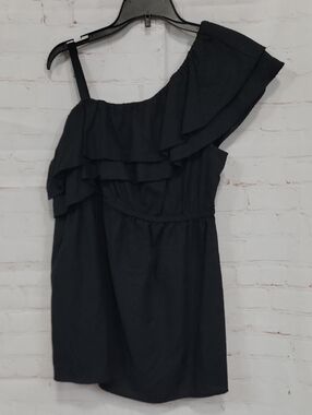 Old Navy Black One-Shoulder Ruffle Top